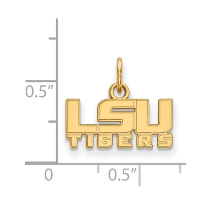 Vergoldet Sterlingsilber Logoart Louisiana State University L S U Tigers Extra Klein Anhänger