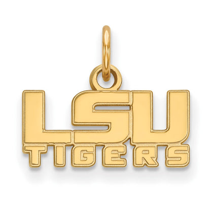Vergoldet Sterlingsilber Logoart Louisiana State University L S U Tigers Extra Klein Anhänger