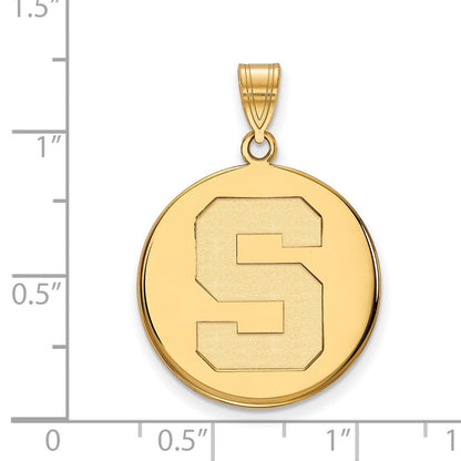 Vergoldet Sterlingsilber Logoart Michigan State University Buchstabe S Groß Plättchen Anhänger