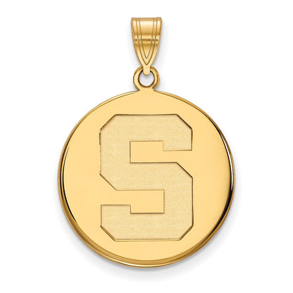 Vergoldet Sterlingsilber Logoart Michigan State University Buchstabe S Groß Plättchen Anhänger