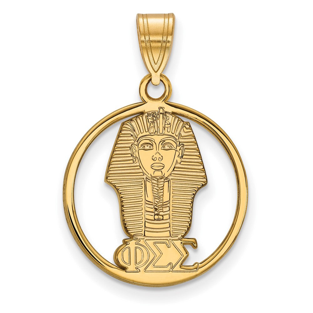 Vergoldet Sterlingsilber Logoart Phi Sigma Sorority Symbol Mittel Kreis Anhänger