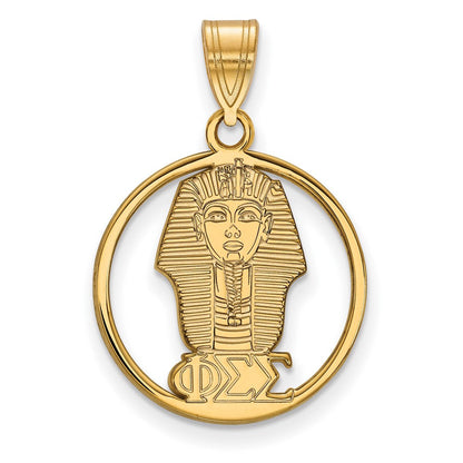 Vergoldet Sterlingsilber Logoart Phi Sigma Sorority Symbol Mittel Kreis Anhänger