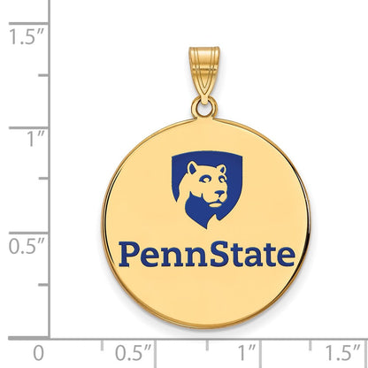 Vergoldet Sterlingsilber Logoart Penn State University Extra Groß Emailliert Plättchen Anhänger