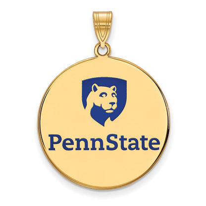 Vergoldet Sterlingsilber Logoart Penn State University Extra Groß Emailliert Plättchen Anhänger