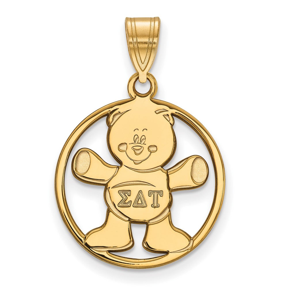 Vergoldet Sterlingsilber Logoart Sigma Delta Tau Sorority Symbol Mittel Kreis Anhänger