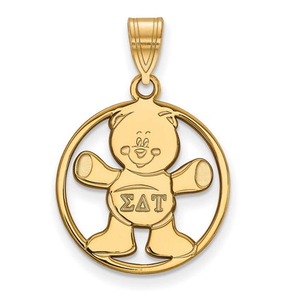 Vergoldet Sterlingsilber Logoart Sigma Delta Tau Sorority Symbol Mittel Kreis Anhänger