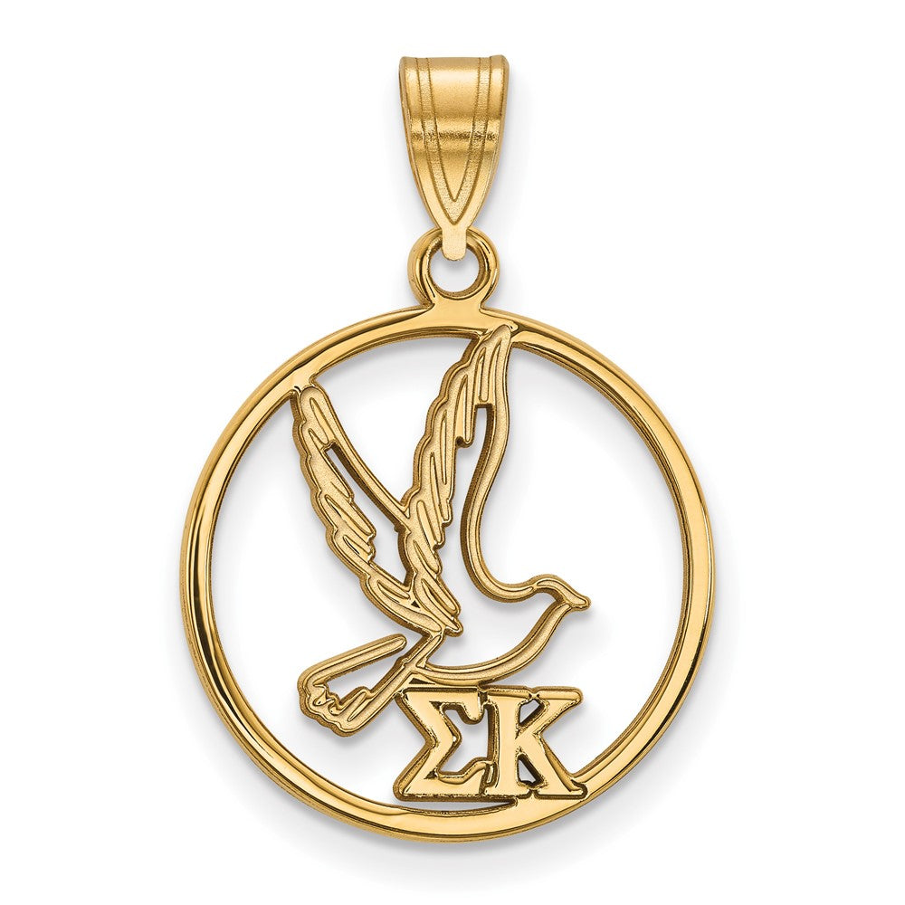 Vergoldet Sterlingsilber Logoart Sigma Kappa Sorority Symbol Mittel Kreis Anhänger