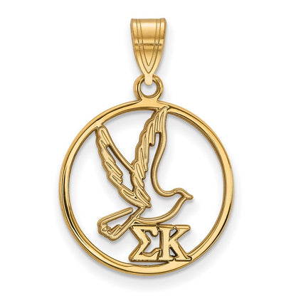 Vergoldet Sterlingsilber Logoart Sigma Kappa Sorority Symbol Mittel Kreis Anhänger