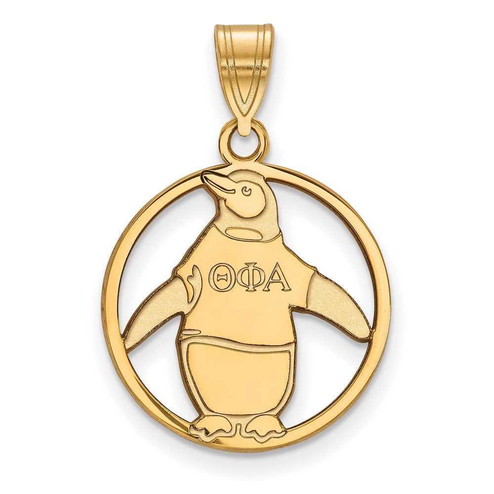 Vergoldet Sterlingsilber Logoart Theta Phi Alpha Sorority Symbol Mittel Kreis Anhänger