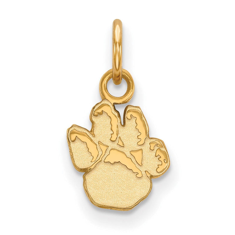Vergoldet Sterlingsilber Logoart University Of Pittsburgh Panther Paw Extra Klein Anhänger