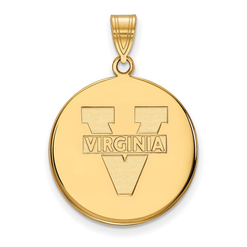 14K Gelbgold Logoart University Of Virginia Groß Plättchen Anhänger