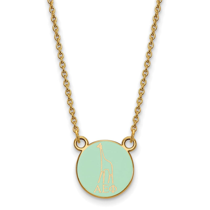 Vergoldet Sterlingsilber Logoart Alpha Epsilon Phi Extra Sorority Symbol Klein Farbe Emaille Anhänger 18 Zoll Halskette