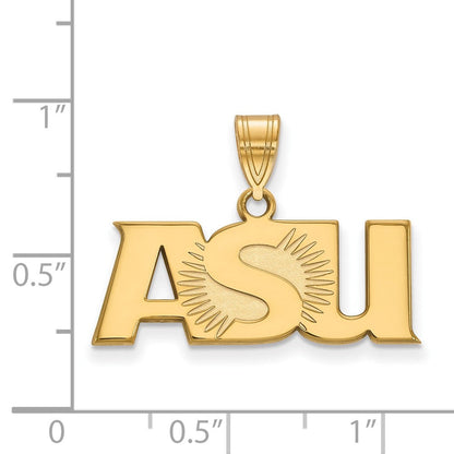 Vergoldet Sterlingsilber Logoart Arizona State University A S U Groß Anhänger