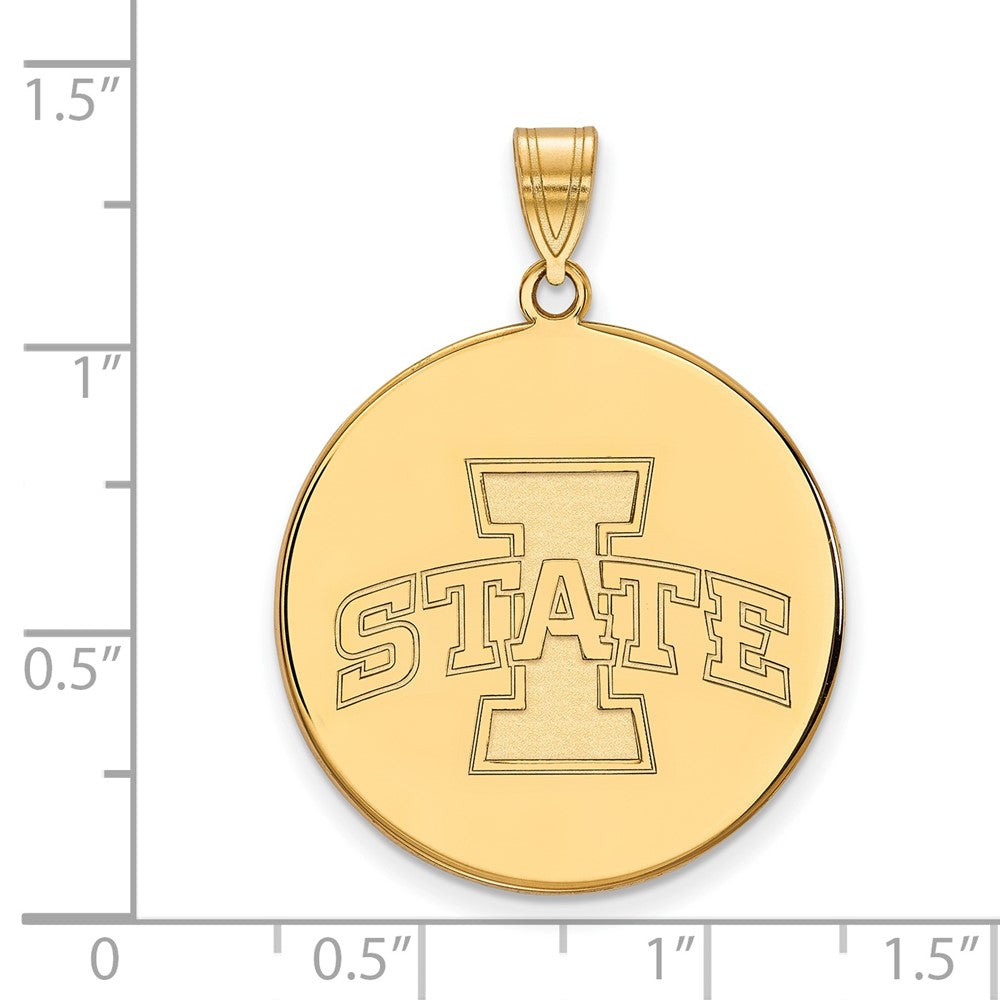 Vergoldet Sterlingsilber Logoart Iowa State University Extra Groß Plättchen Anhänger