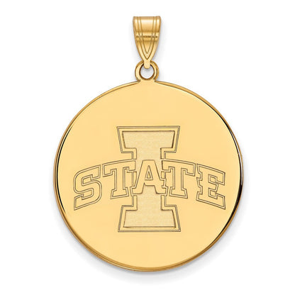 Vergoldet Sterlingsilber Logoart Iowa State University Extra Groß Plättchen Anhänger