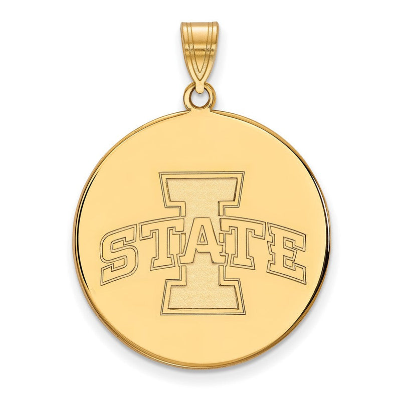 10K Gelbgold Logoart Iowa State University Extra Groß Plättchen Anhänger