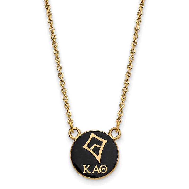 Vergoldet Sterlingsilber Logoart Kappa Alpha Theta Sorority Symbol Klein Farbe Emaille Anhänger 18 Zoll Halskette