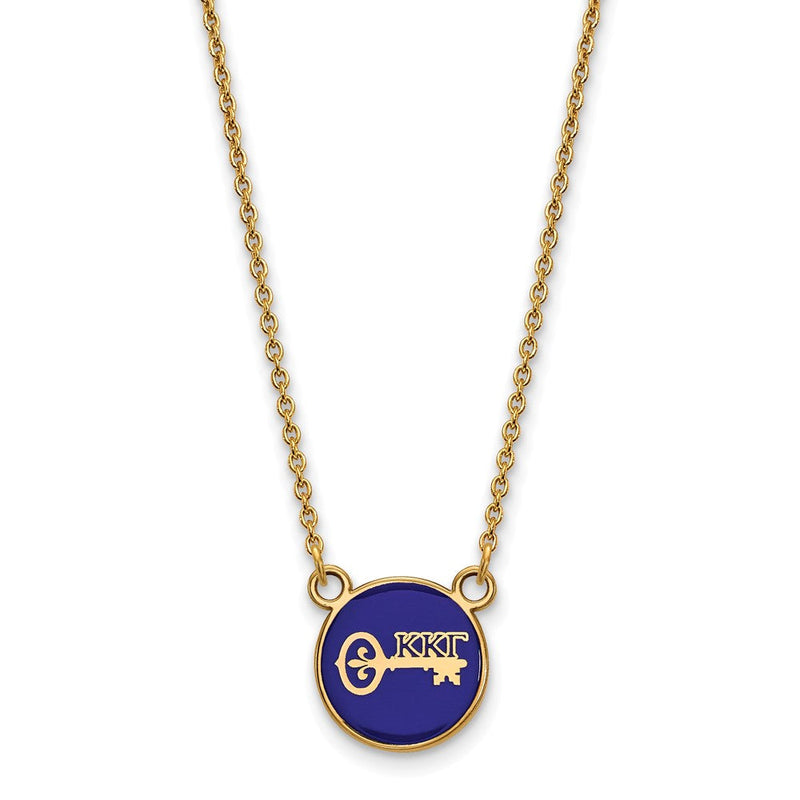 Vergoldet Sterlingsilber Logoart Kappa Gamma Sorority Symbol Klein Farbe Emaille Anhänger 18 Zoll Halskette