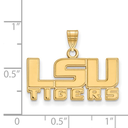 10K Gelbgold Logoart Louisiana State University L S U Tigers Klein Anhänger