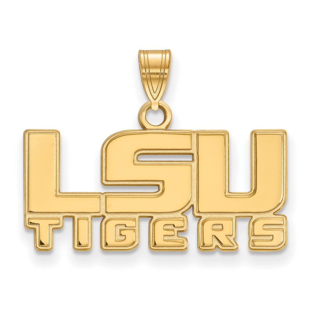Vergoldet Sterlingsilber Logoart Louisiana State University L S U Tigers Klein Anhänger