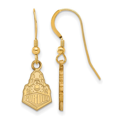 Vergoldet Sterlingsilber Logoart Purdue University Boilermakers Zug Logo Klein Hängend Draht Ohrringe