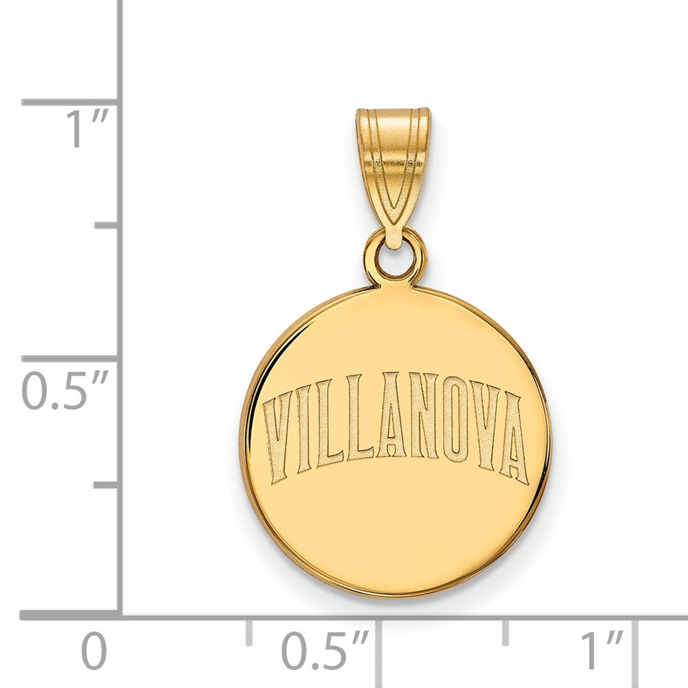 Vergoldet Sterlingsilber Logoart Villanova University Mittel Plättchen Anhänger