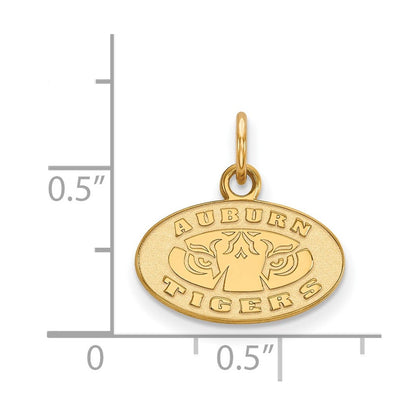 14K Gelbgold Logoart Auburn Tigers Extra Klein Anhänger