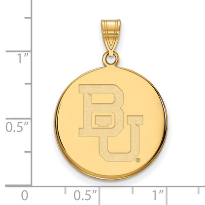 Vergoldet Sterlingsilber Logoart Baylor University Bears Groß Plättchen Anhänger