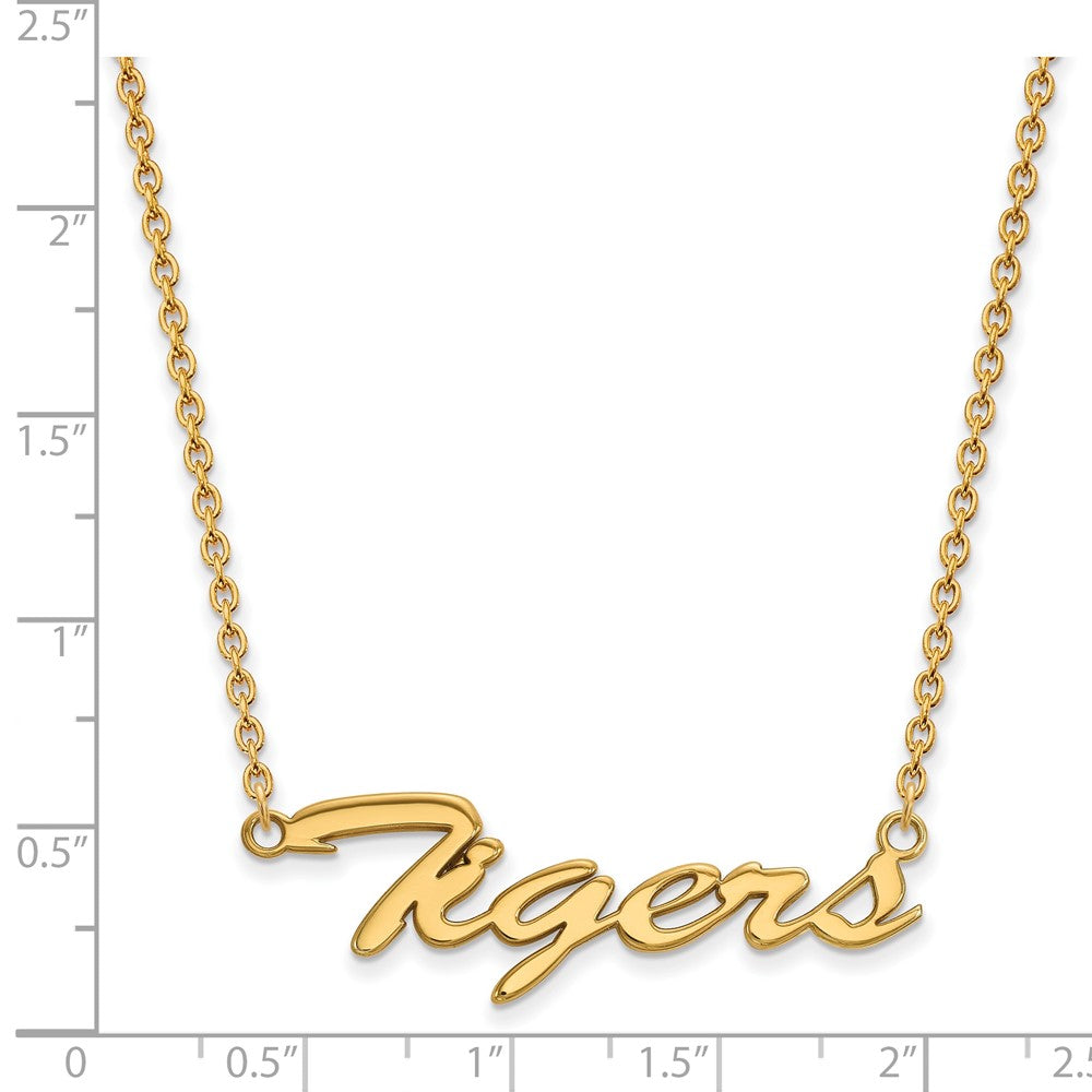 10K Gelbgold Logoart Clemson University Tigers Schreibschrift 18 Zoll Halskette