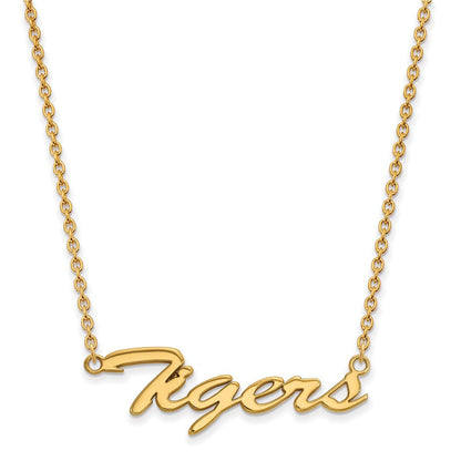10K Gelbgold Logoart Clemson University Tigers Schreibschrift 18 Zoll Halskette