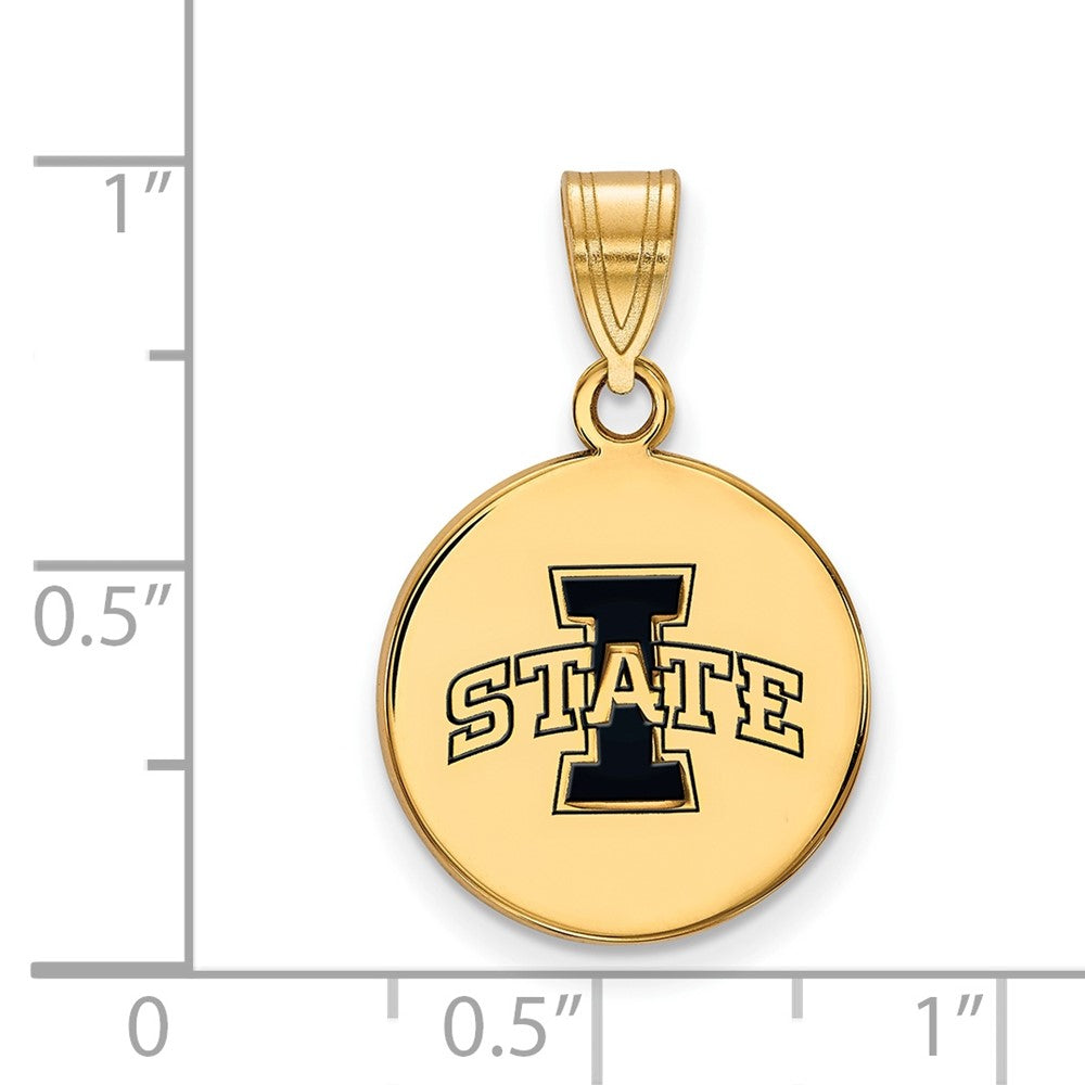 Vergoldet Sterlingsilber Logoart Iowa State University Mittel Emailliert Plättchen Anhänger