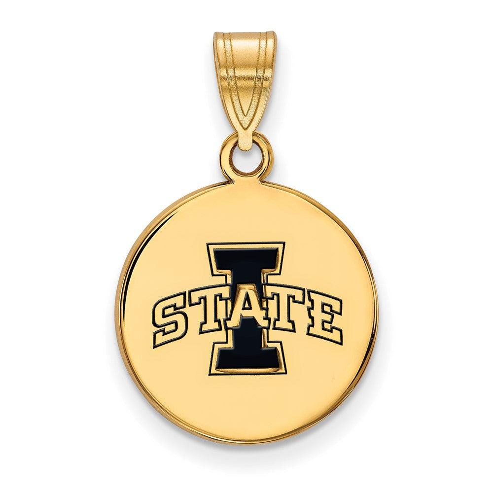 Vergoldet Sterlingsilber Logoart Iowa State University Mittel Emailliert Plättchen Anhänger
