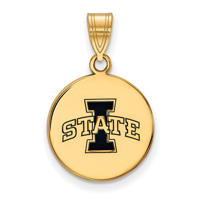 Vergoldet Sterlingsilber Logoart Iowa State University Mittel Emailliert Plättchen Anhänger