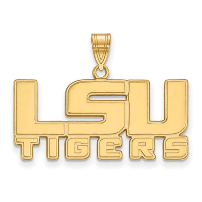 Vergoldet Sterlingsilber Logoart Louisiana State University L S U Tigers Mittel Anhänger