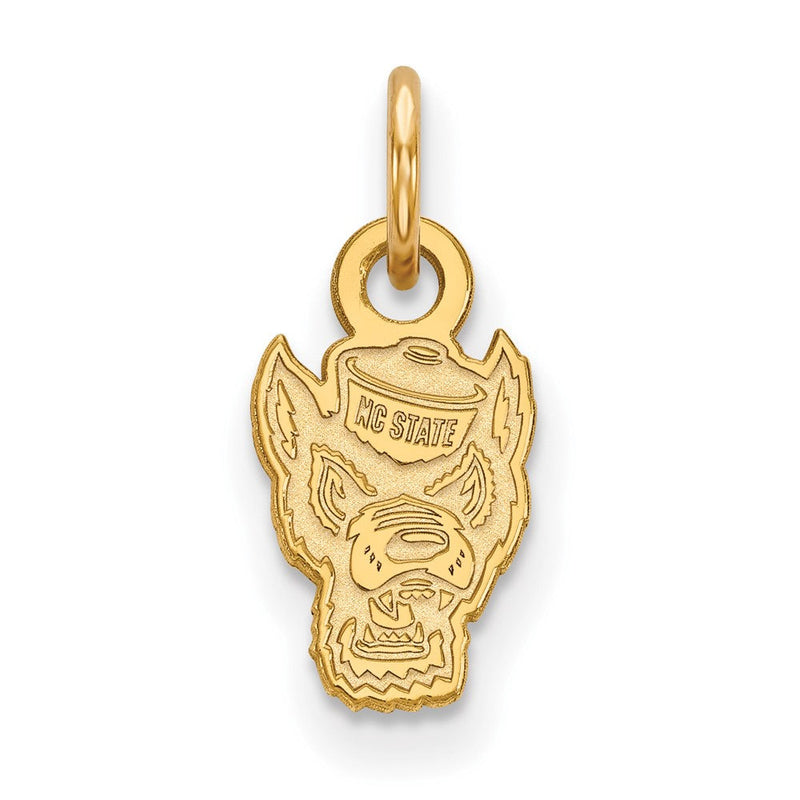 Vergoldet Sterlingsilber Logoart North Carolina State University Wolf Extra Klein Anhänger