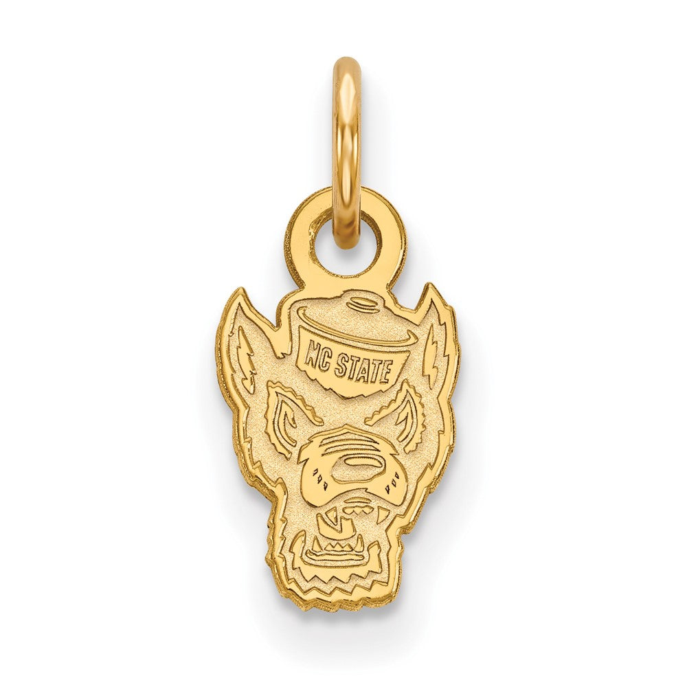 14K Gelbgold Logoart North Carolina State University Wolf Extra Klein Anhänger