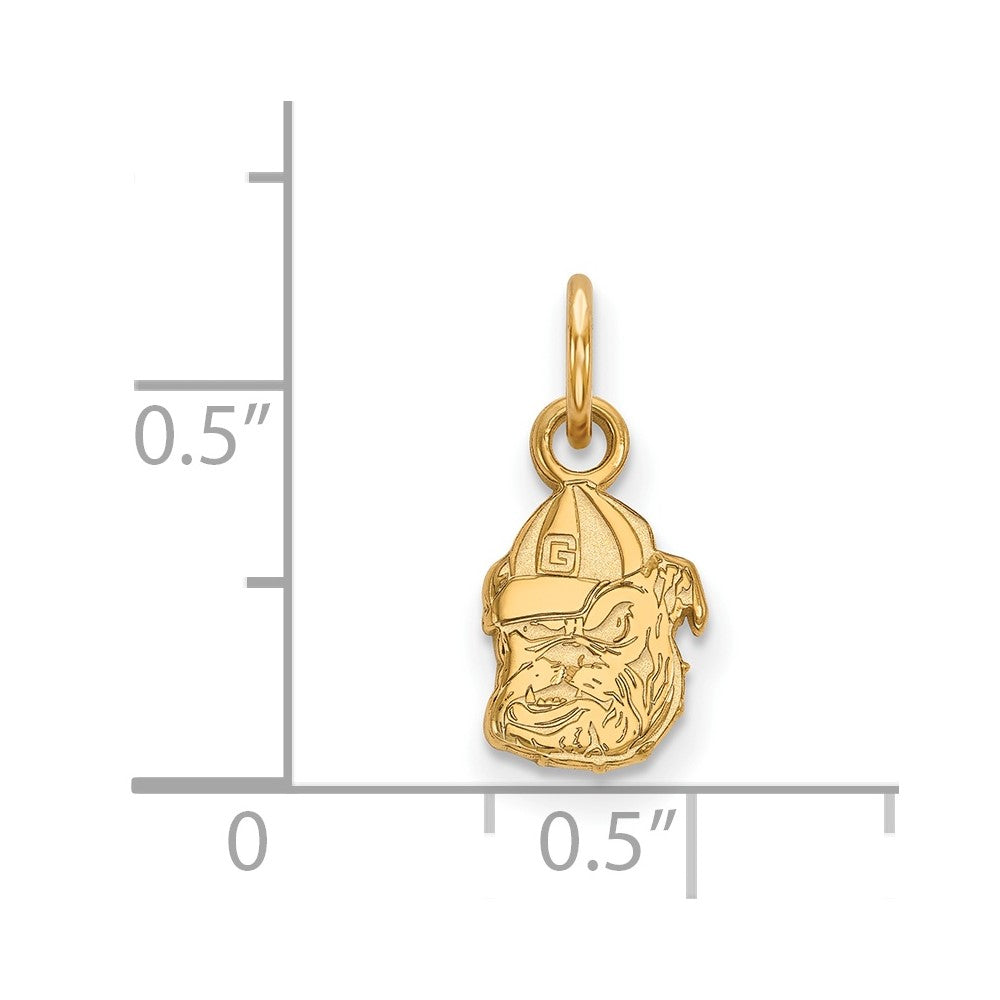 10K Gelbgold Logoart University Of Georgia Bulldog Extra Klein Anhänger
