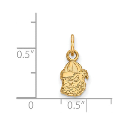 10K Gelbgold Logoart University Of Georgia Bulldog Extra Klein Anhänger