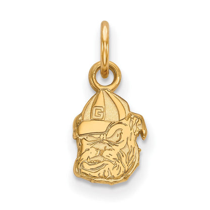 10K Gelbgold Logoart University Of Georgia Bulldog Extra Klein Anhänger