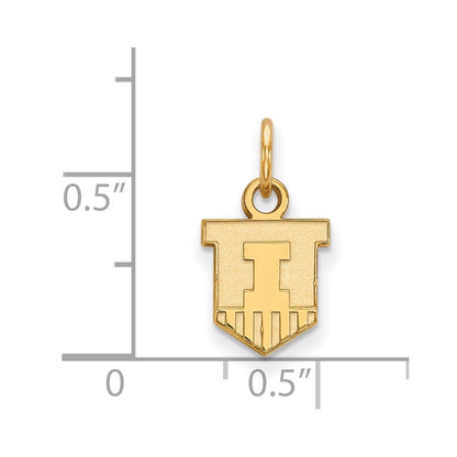 10K Gelbgold Logoart University Of Illinois Victory Abzeichen Extra Klein Anhänger