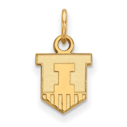 10K Gelbgold Logoart University Of Illinois Victory Abzeichen Extra Klein Anhänger