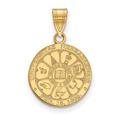 Vergoldet Sterlingsilber Logoart University Of Nebraska Mittel Wappen Anhänger