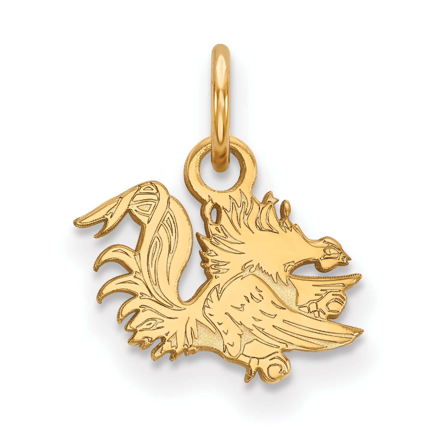 10K Gelbgold Logoart University Of South Carolina Gamecock Extra Klein Anhänger