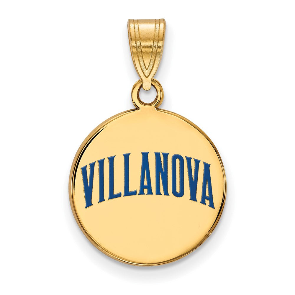 Vergoldet Sterlingsilber Logoart Villanova University Mittel Emailliert Plättchen Anhänger