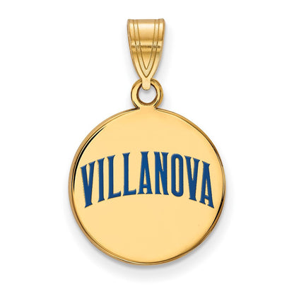 Vergoldet Sterlingsilber Logoart Villanova University Mittel Emailliert Plättchen Anhänger