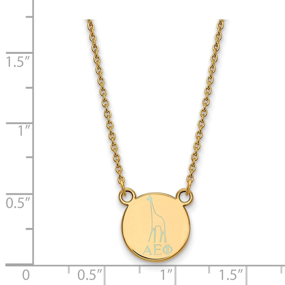 Vergoldet Sterlingsilber Logoart Alpha Epsilon Phi Sorority Symbol Extra Klein Farbe Emaille Anhänger 18 Zoll Halskette