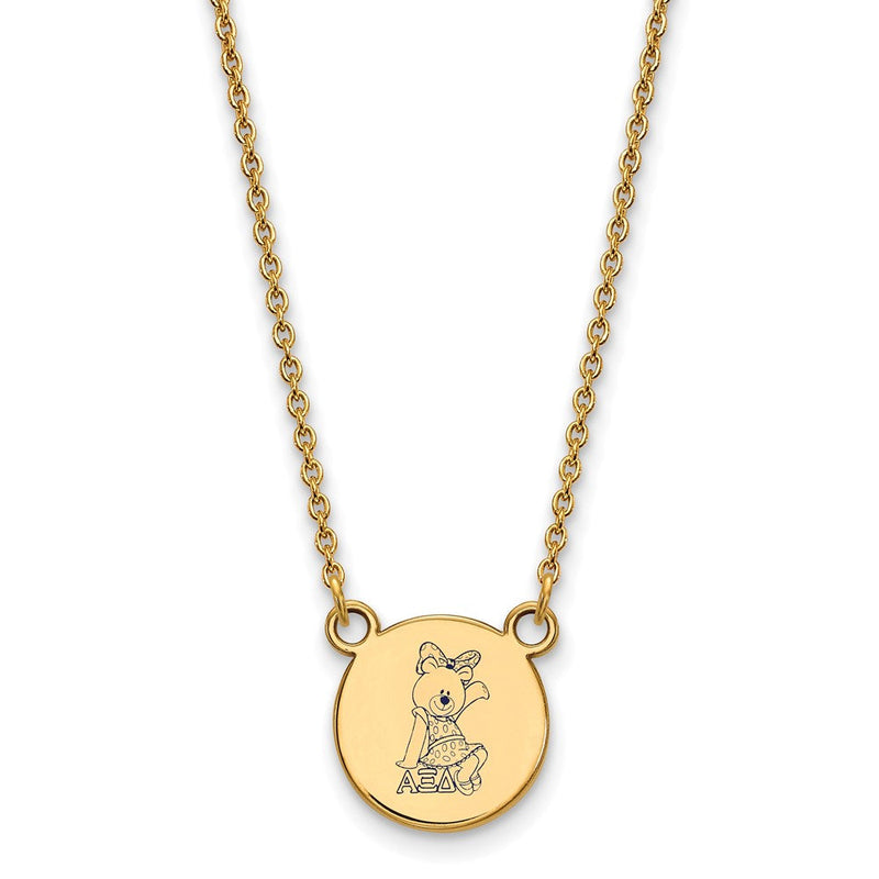 Vergoldet Sterlingsilber Logoart Alpha Xi Delta Sorority Symbol Klein Farbe Emaille Anhänger 18 Zoll Halskette
