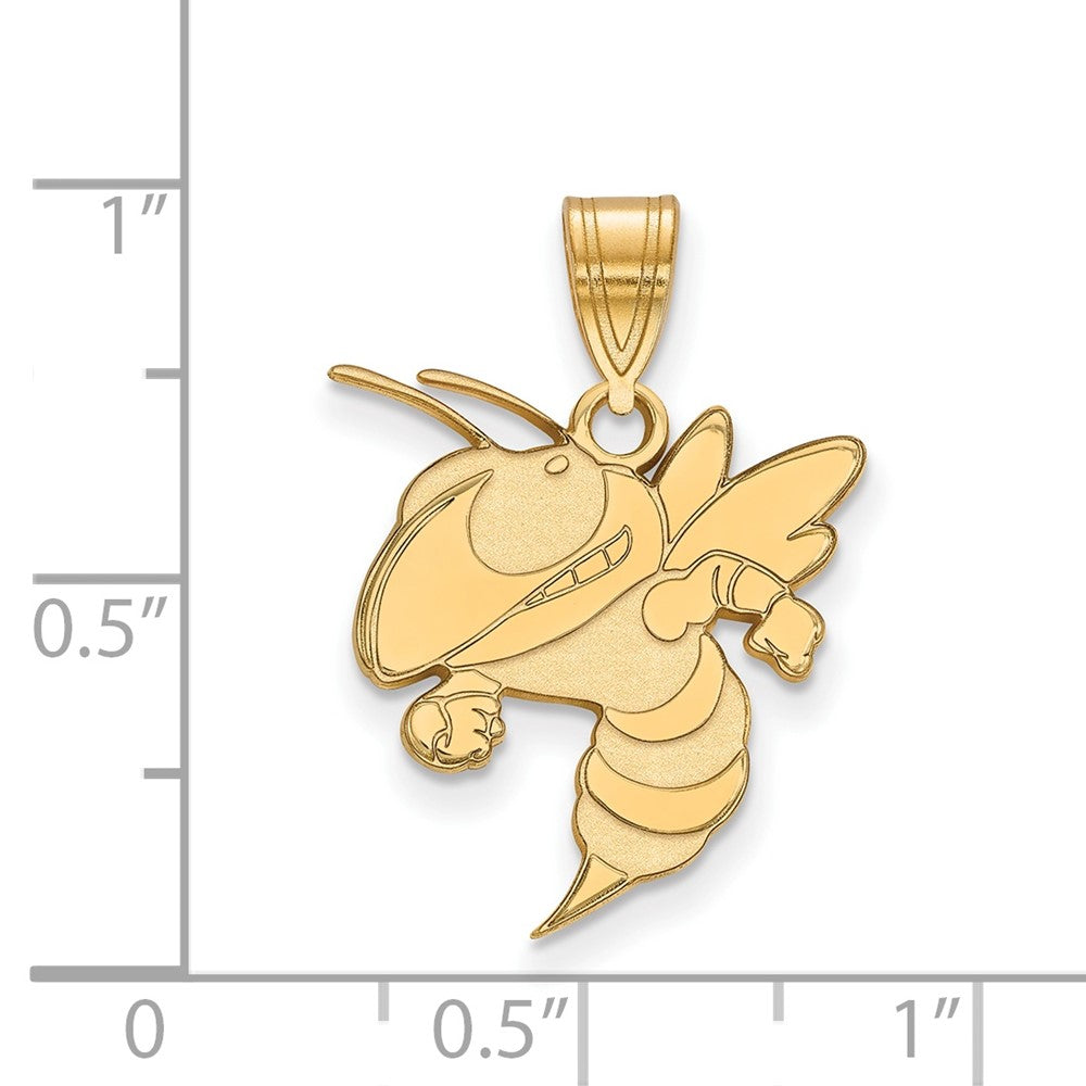 10K Gelbgold Logoart Georgia Institut Of Technologie Jacke Groß Anhänger