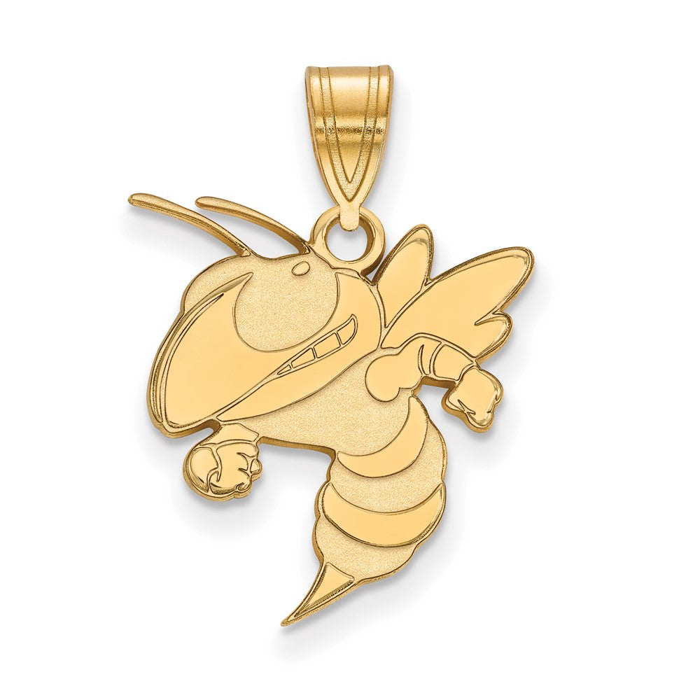 10K Gelbgold Logoart Georgia Institut Of Technologie Jacke Groß Anhänger