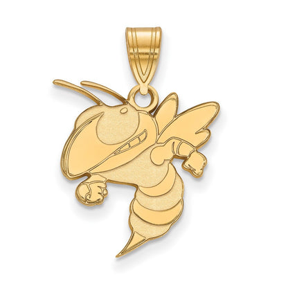 10K Gelbgold Logoart Georgia Institut Of Technologie Jacke Groß Anhänger
